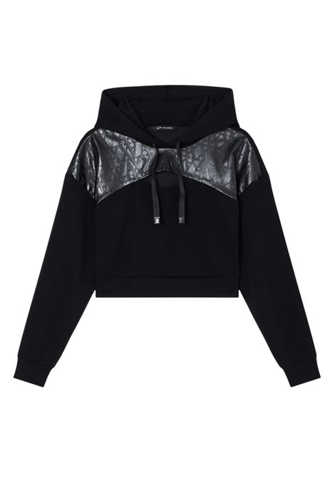 Felpa cropped con inserto logato ARMANI EXCHANGE | Felpe | XW000996 AF1611UC001